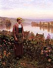 A Garden above the Seine, Rolleboise by Daniel Ridgway Knight